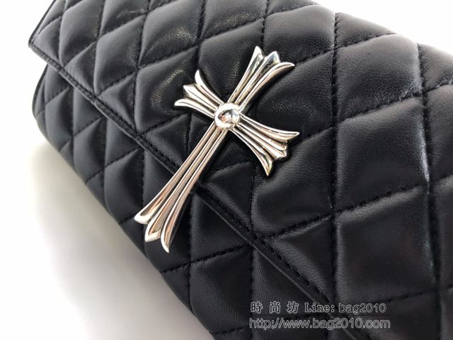 chrome hearts包 克羅心經典時尚 羊皮晚裝包 925銀配件 克羅心晚宴包 鏈條挎包  gjc2001